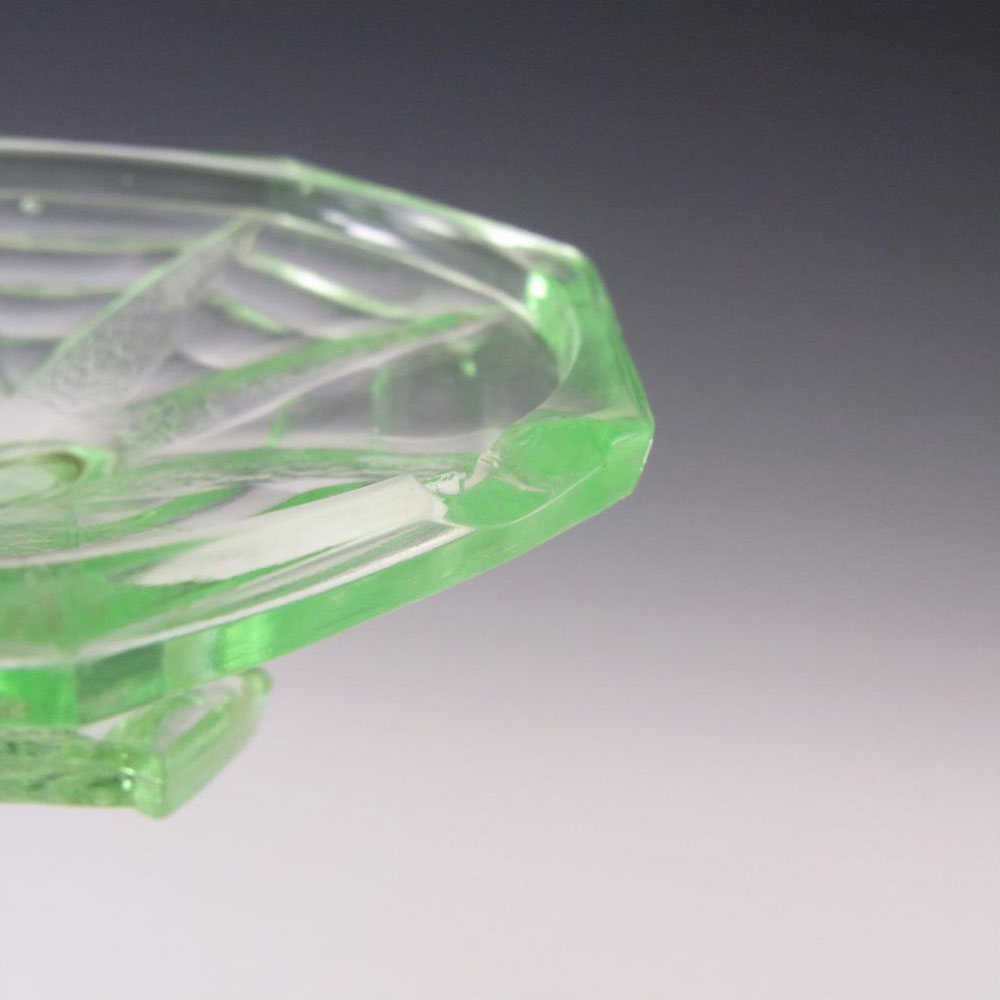 (image for) Bagley #3085 Art Deco Uranium Green Glass Trinket Set - Click Image to Close
