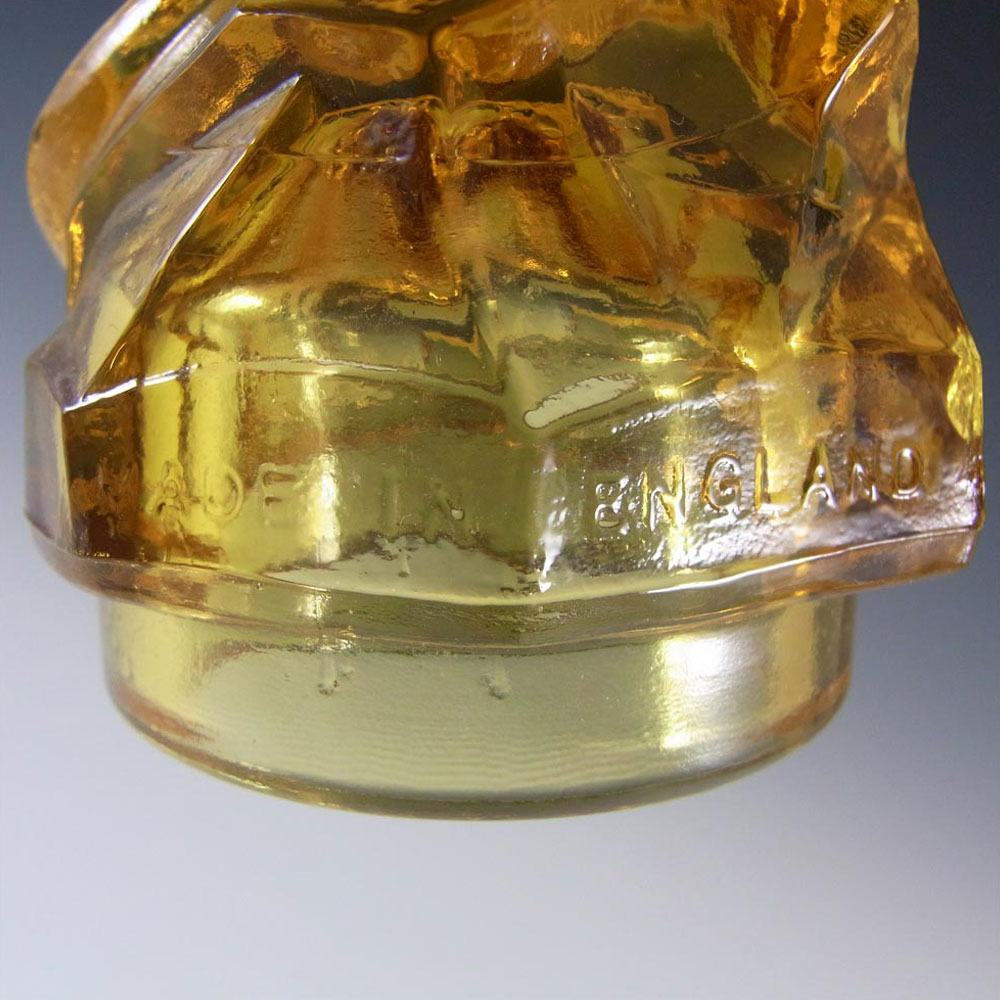 (image for) Bagley Art Deco Amber Glass 'Andromeda' Nude Lady Figurine - Click Image to Close