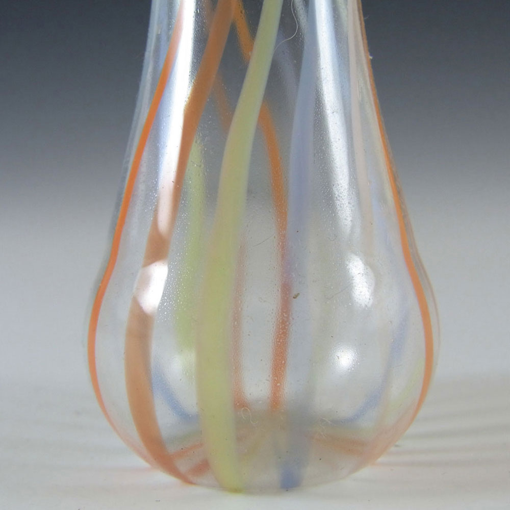 (image for) Vintage Multicoloured Striped Lampworked Glass Vase - Click Image to Close