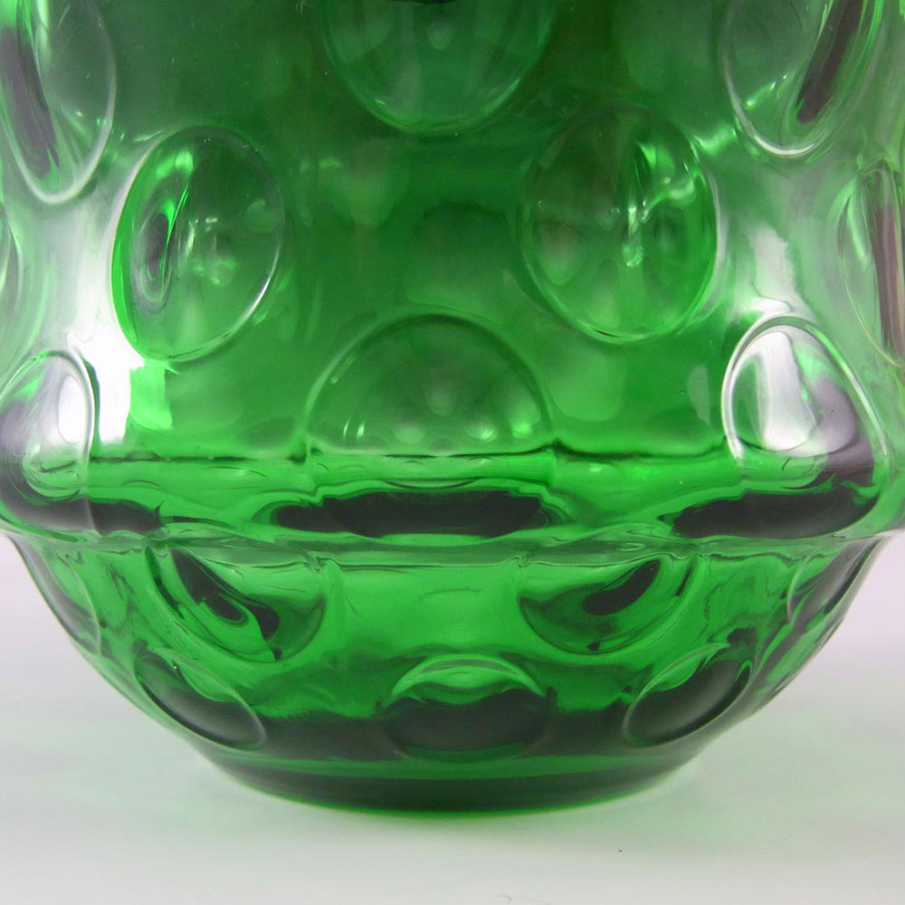 (image for) Borske Sklo 1950's Green Glass Optical 'Olives' Vase - Click Image to Close