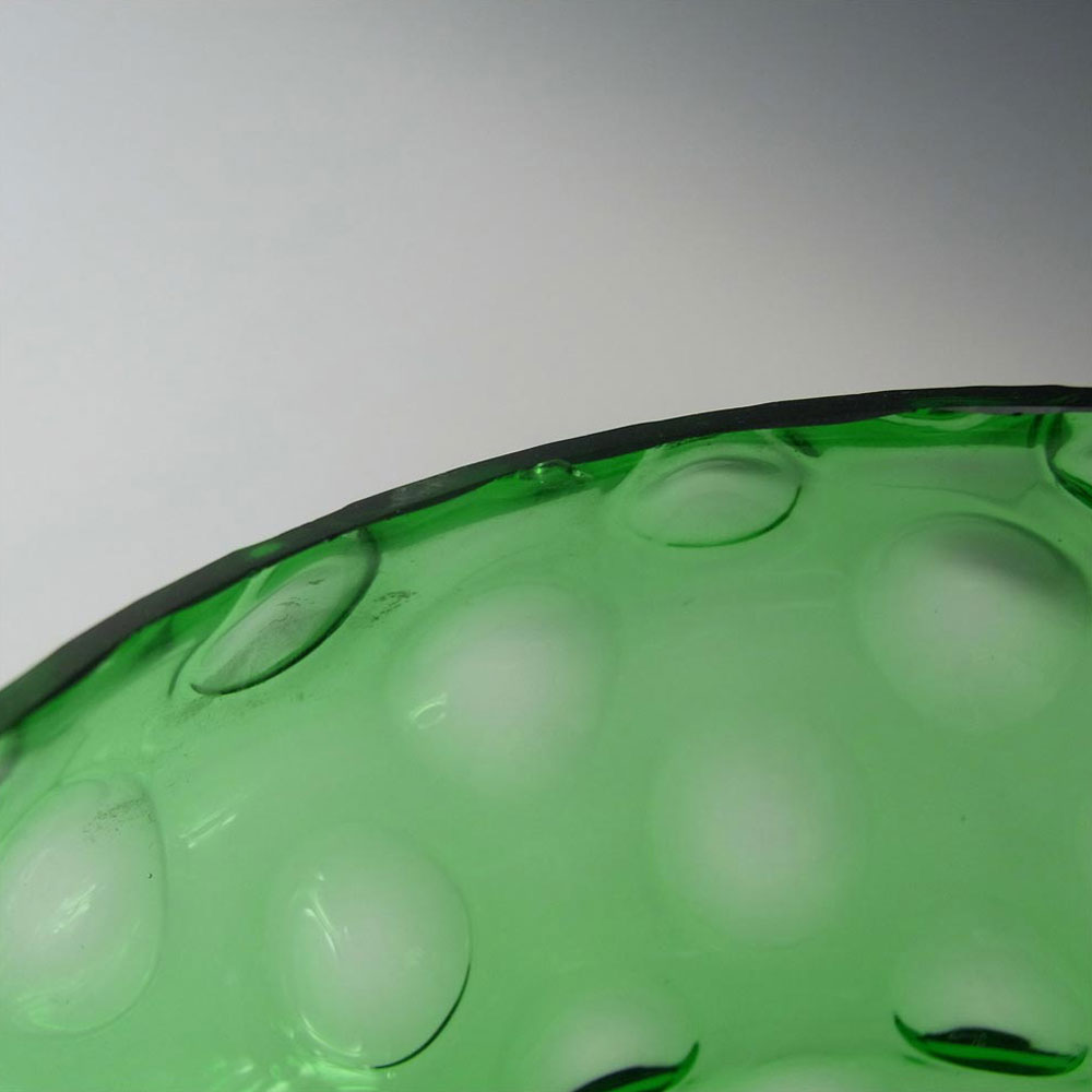 Borske Sklo 1950's Green Glass Optical 'Olives' Vase - Click Image to Close