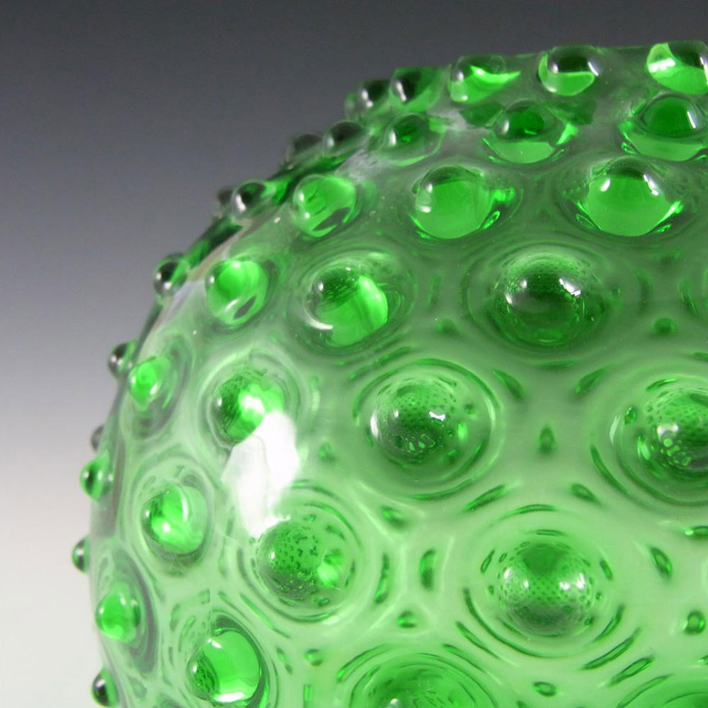 (image for) Borske Sklo 1950's Green Glass Spherical 'Knobble' Vase - Click Image to Close