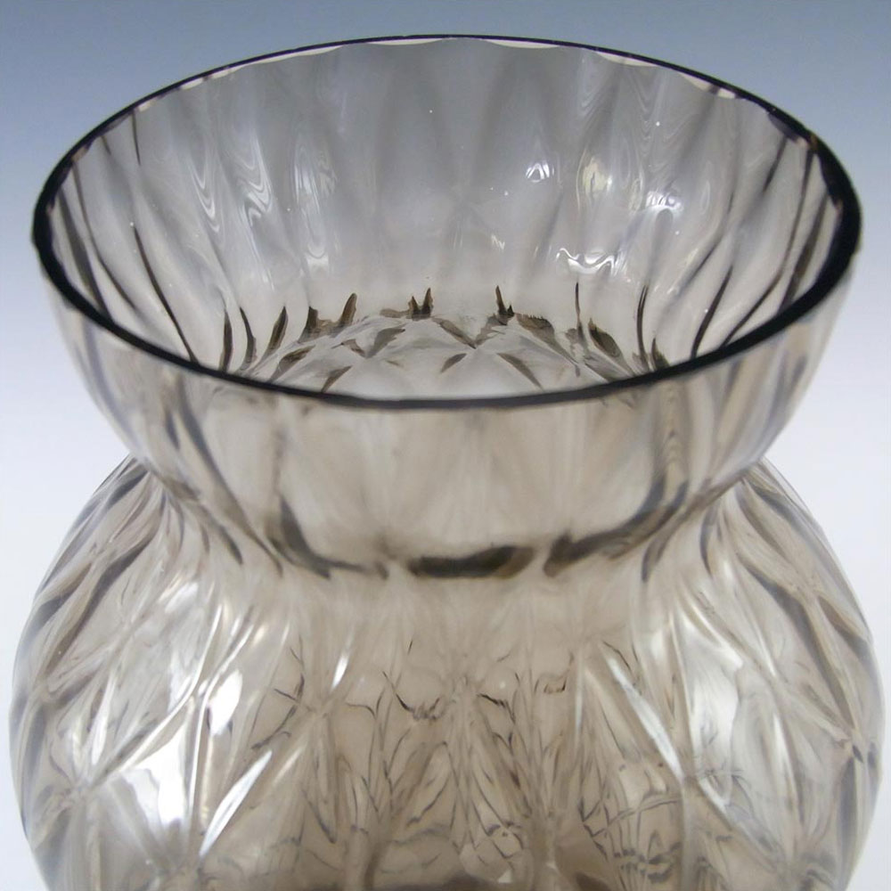 Borske Sklo 1950's Smoky Glass Optical 'Caro' Vase - Click Image to Close