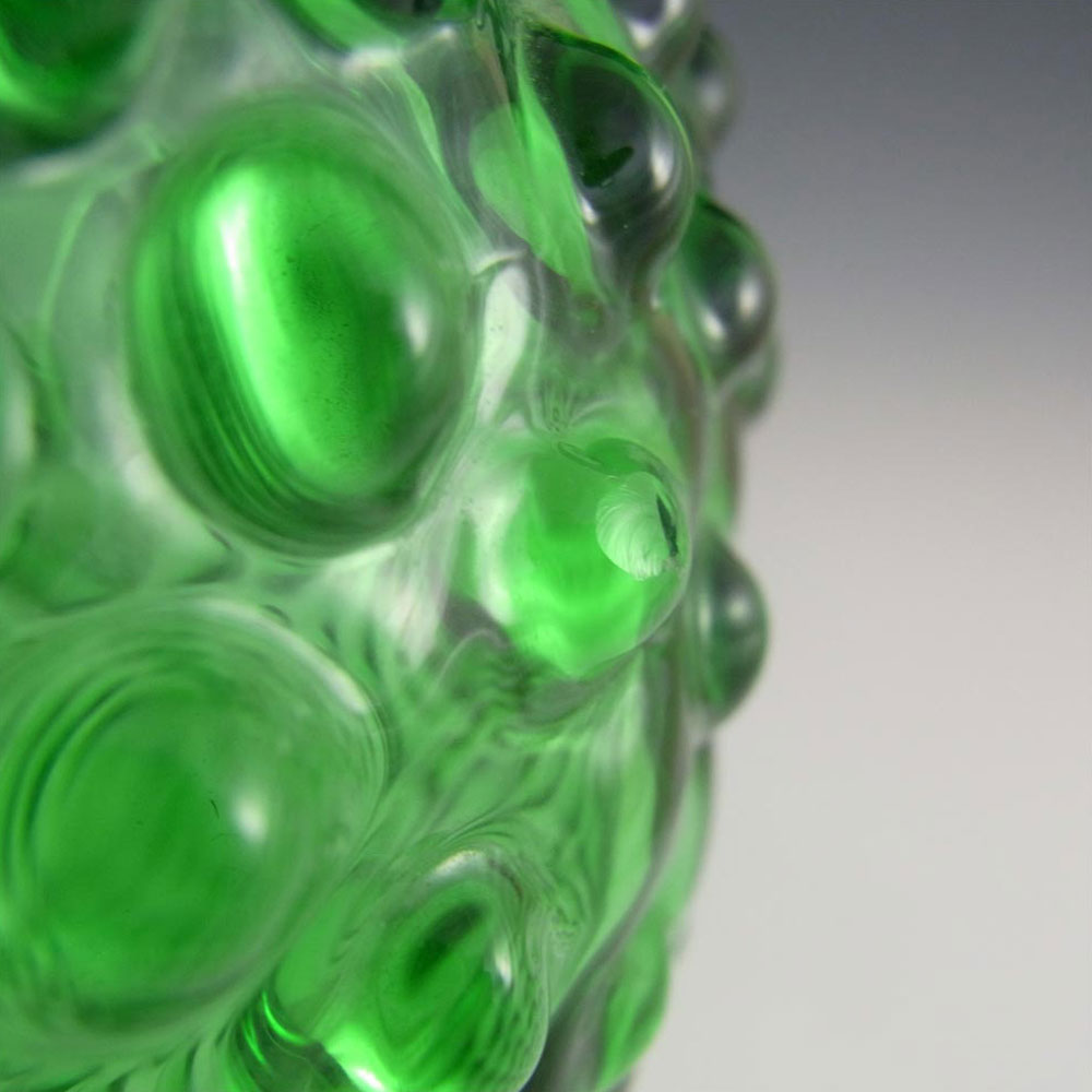 (image for) Borske Sklo 1950's Green Glass Spherical 'Knobble' Vase - Click Image to Close