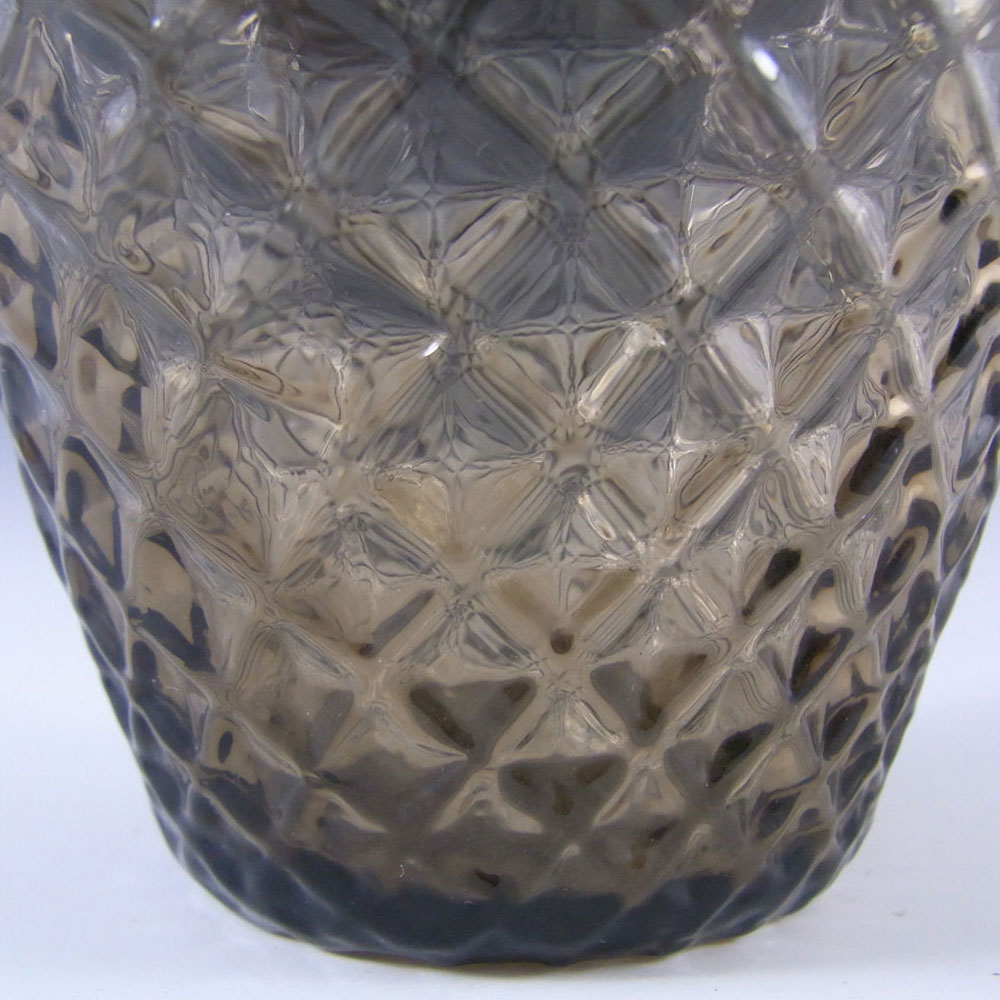 (image for) Borske Sklo 1950's Smoky Bohemian Glass Optical Vase - Click Image to Close