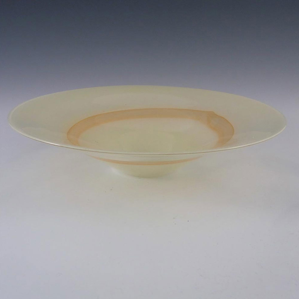 (image for) Large Mottled Cloudy Cream + Orange Glass Bowl - Click Image to Close