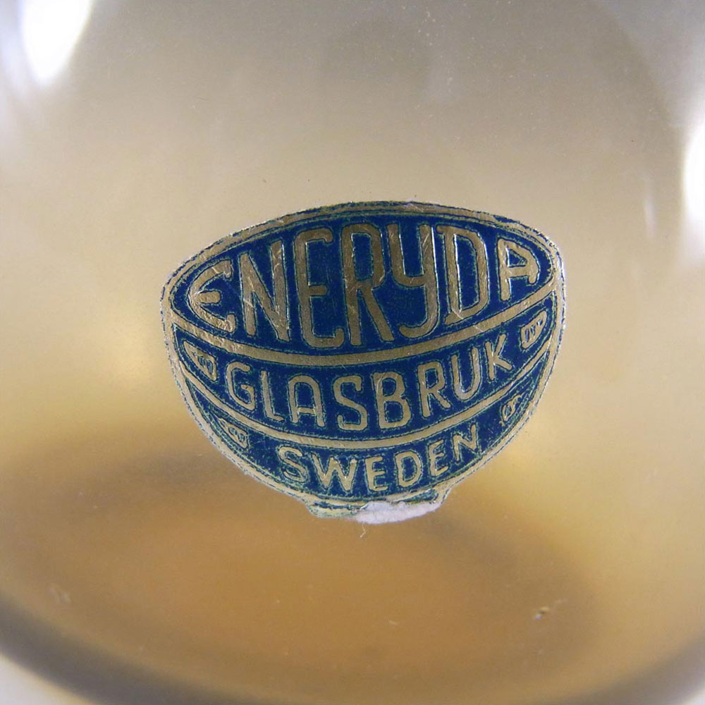 (image for) Eneryda Swedish Amber Glass Bottle Vase - Labelled - Click Image to Close