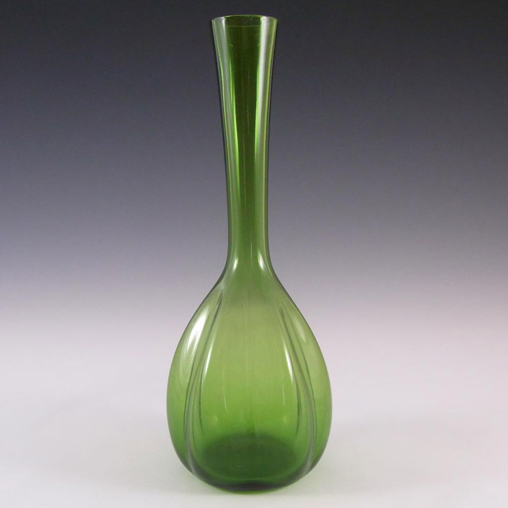 (image for) Elme 1970's Scandinavian Green Glass 'Melon-Form' Vase - Click Image to Close