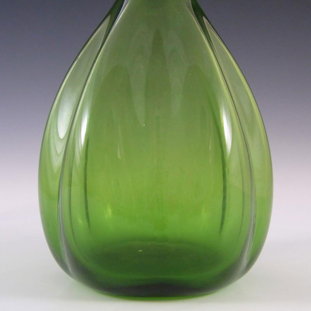 Elme 1970's Scandinavian Green Glass 'Melon-Form' Vase - Click Image to Close
