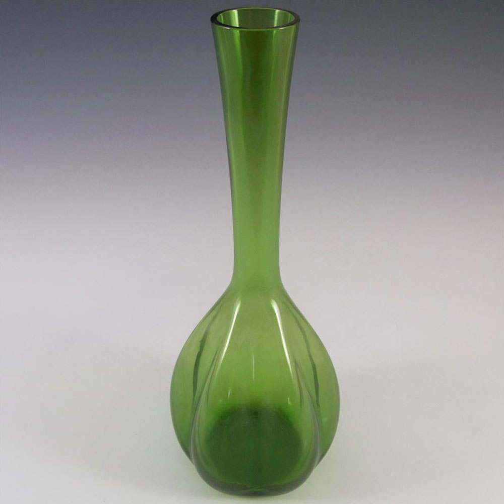 Elme 1970's Scandinavian Green Glass 'Melon-Form' Vase - Click Image to Close