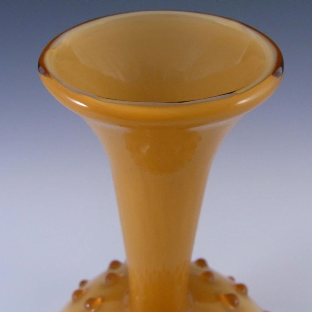 Empoli Italian Amber Cased Glass Seed Pod Vase - Labelled - Click Image to Close