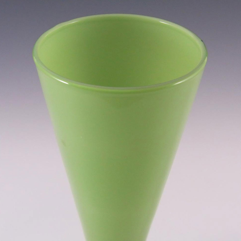 Empoli 1970's Italian Green Cased Glass Vase - Click Image to Close