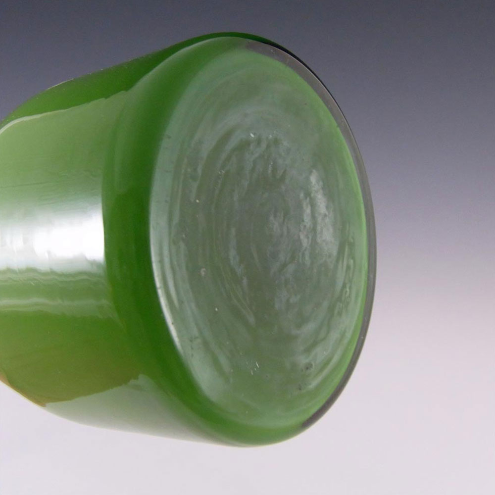 Empoli 1970's Italian Green Cased Glass Vase - Click Image to Close