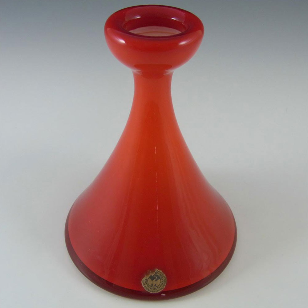 Holmegaard Carnaby Red Cased Glass Vase by Per Lutken - Click Image to Close