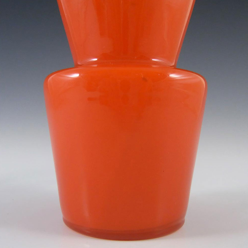 (image for) Lindshammar / Alsterbro Swedish Orange Hooped Glass Vase - Click Image to Close