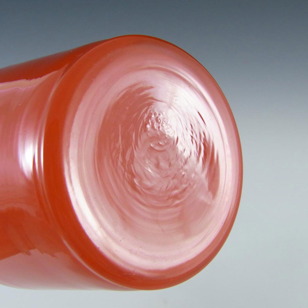 (image for) Lindshammar / Alsterbro Swedish Orange Hooped Glass Vase - Click Image to Close