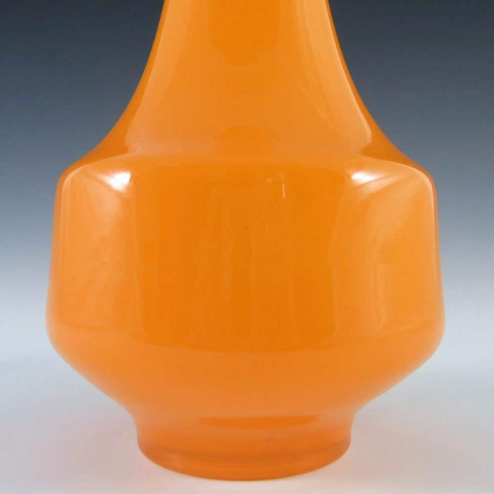Japanese Vintage Orange Opal Cased Glass 'Bond Ware' Vase - Click Image to Close