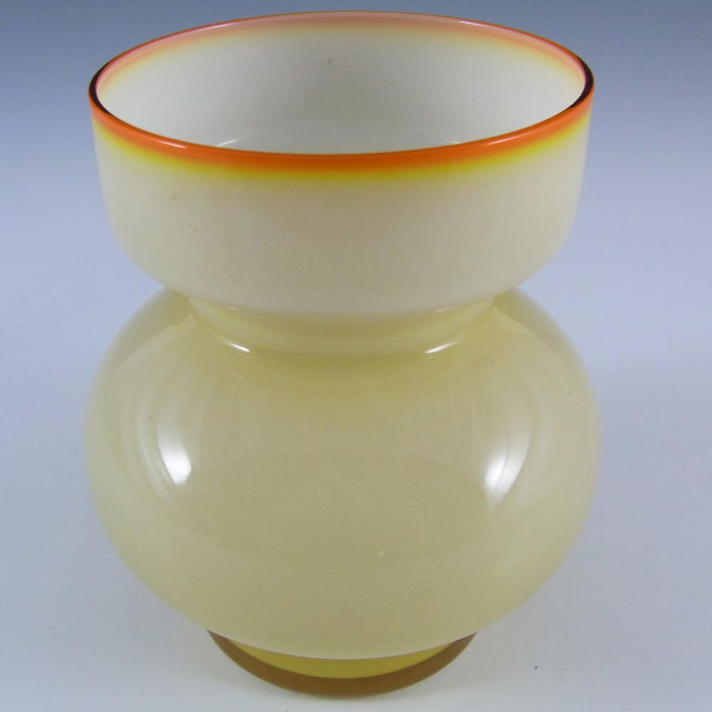 (image for) Swedish 1970's Yellow Hooped Cased Glass Vase - Click Image to Close