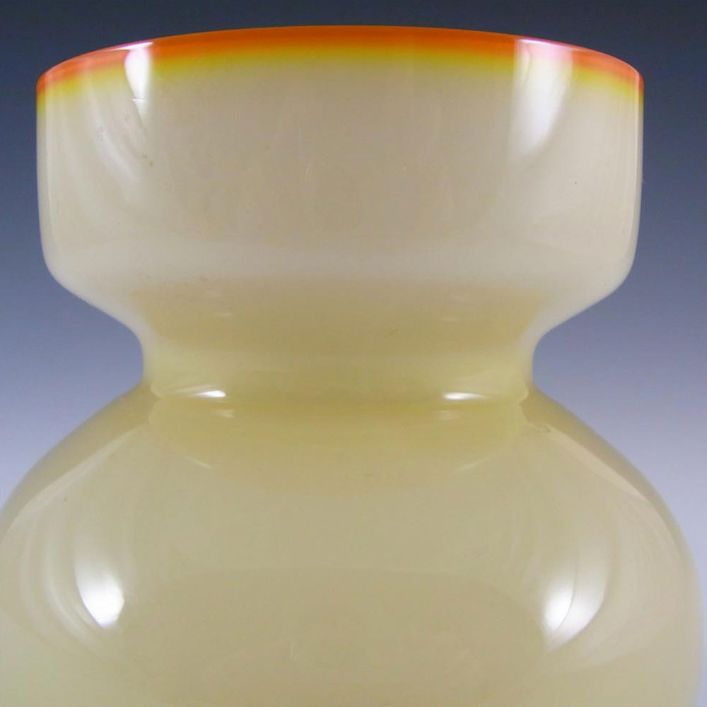 (image for) Swedish 1970's Yellow Hooped Cased Glass Vase - Click Image to Close