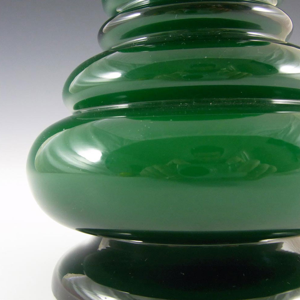 Scandinavian / Swedish Green Cased Glass Hooped Vase - Click Image to Close