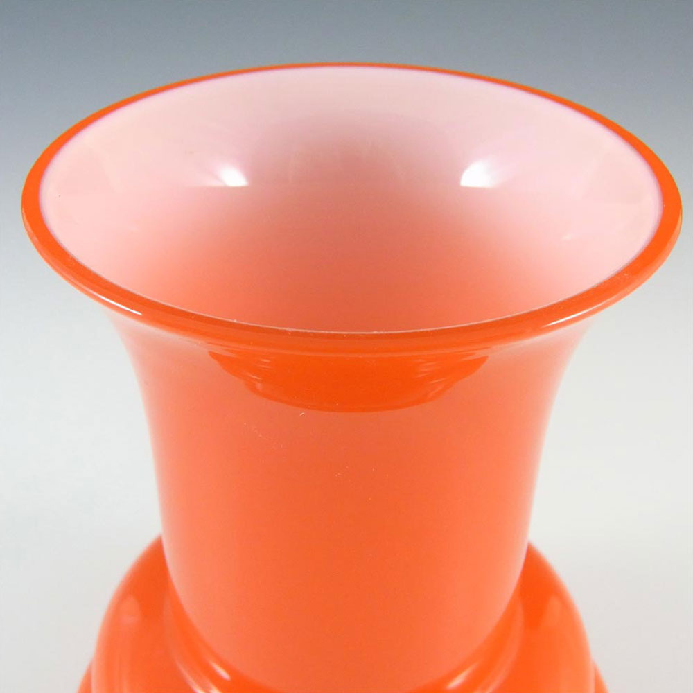 (image for) Swedish 1970's Orange Cased Hooped Glass Vase - Label - Click Image to Close
