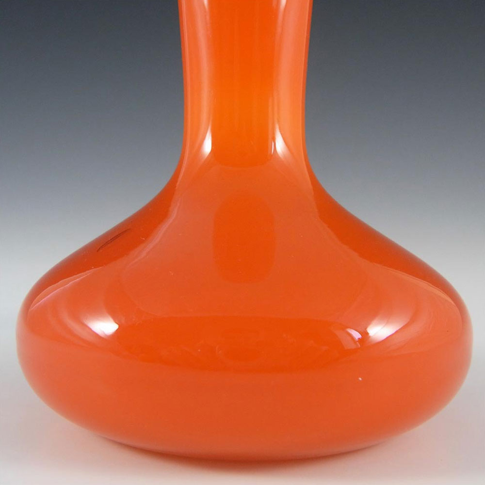 (image for) Empoli 1970's Italian Orange Retro Cased Glass Vase - Click Image to Close
