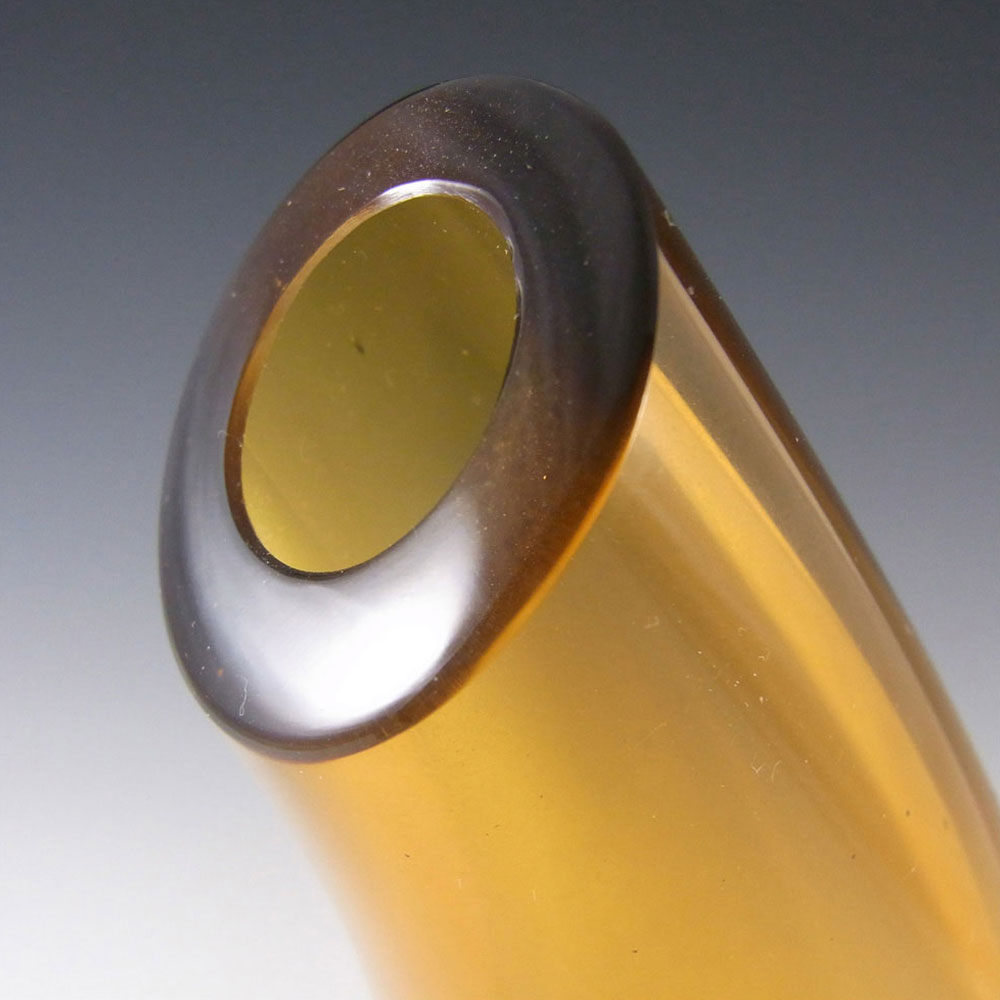 Cenedese Murano Labelled Amber Glass Organic Vase - Click Image to Close