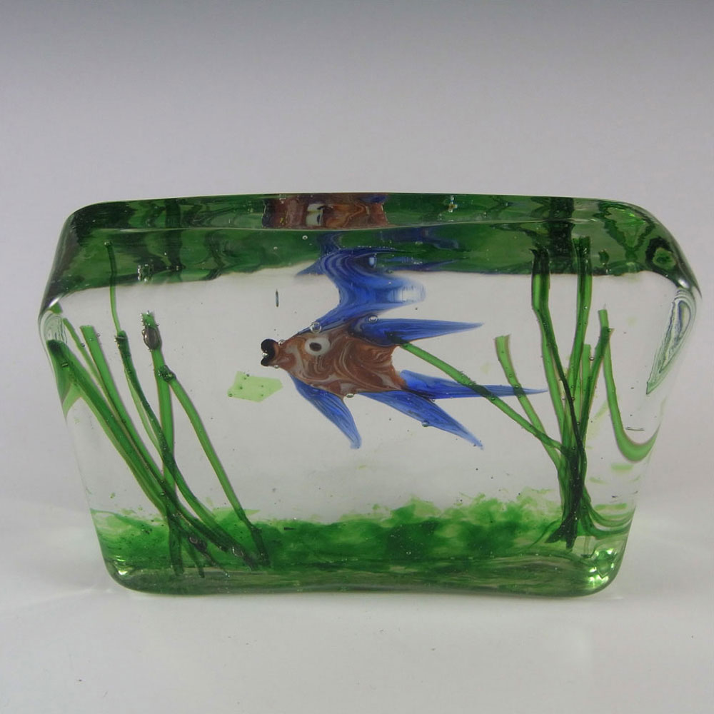 (image for) AVEM Murano Glass Fish Aquarium Block Paperweight - Click Image to Close