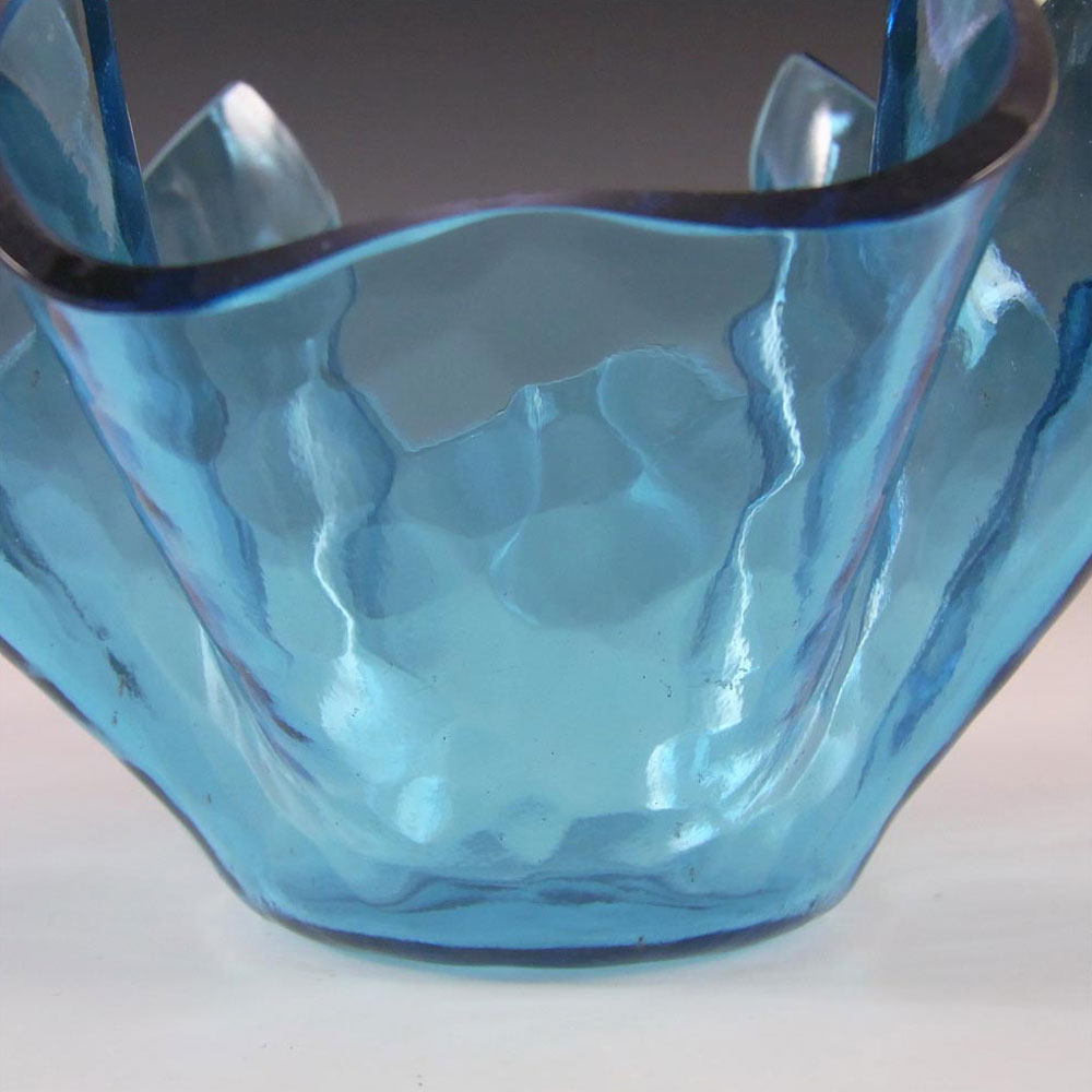 (image for) Chance Brothers Turquoise Glass 'Small Flemish' Handkerchief Vase - Click Image to Close
