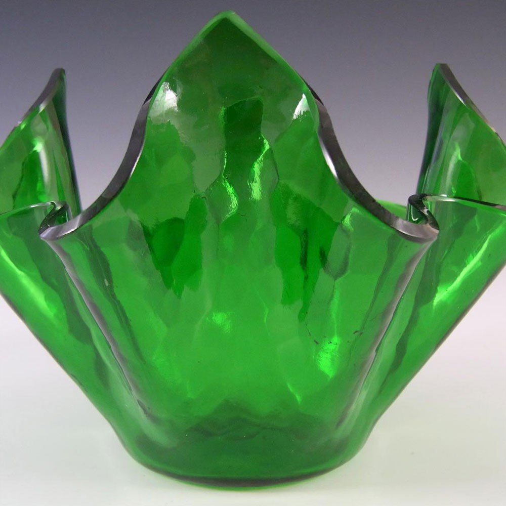 (image for) Chance Brothers Green Glass 'Small Flemish' Handkerchief Vase - Click Image to Close