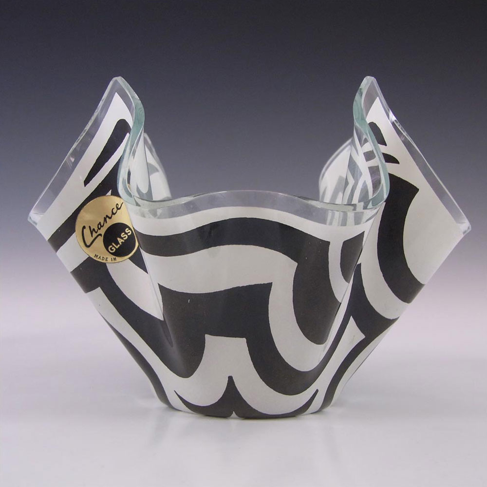 (image for) Chance Brothers Black Glass 'Psychedelic' Handkerchief Vase - Click Image to Close