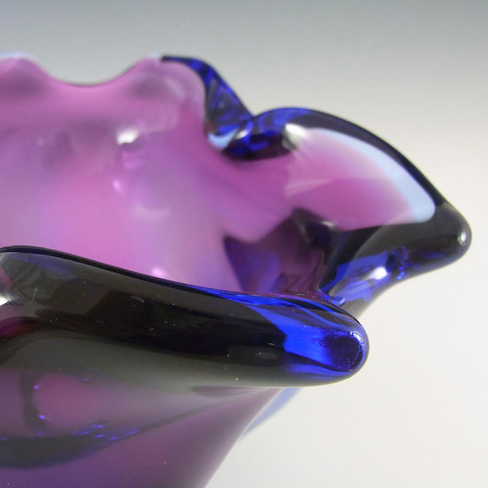 (image for) Chřibská #331/4/14 Czech Purple & Blue Glass Vase - Click Image to Close