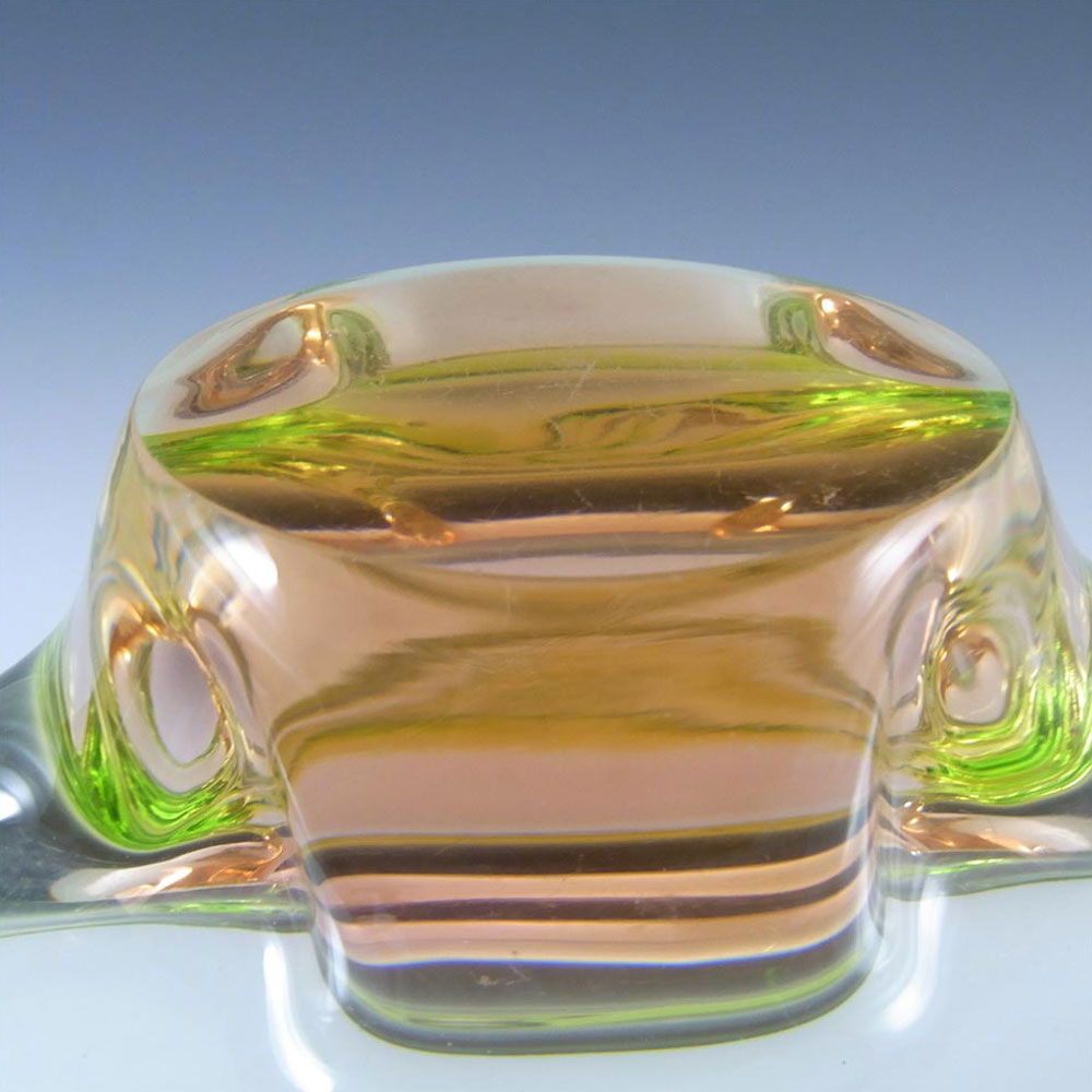 (image for) Chřibská #231/2/29 Czech Pink & Green Glass Bowl - Click Image to Close