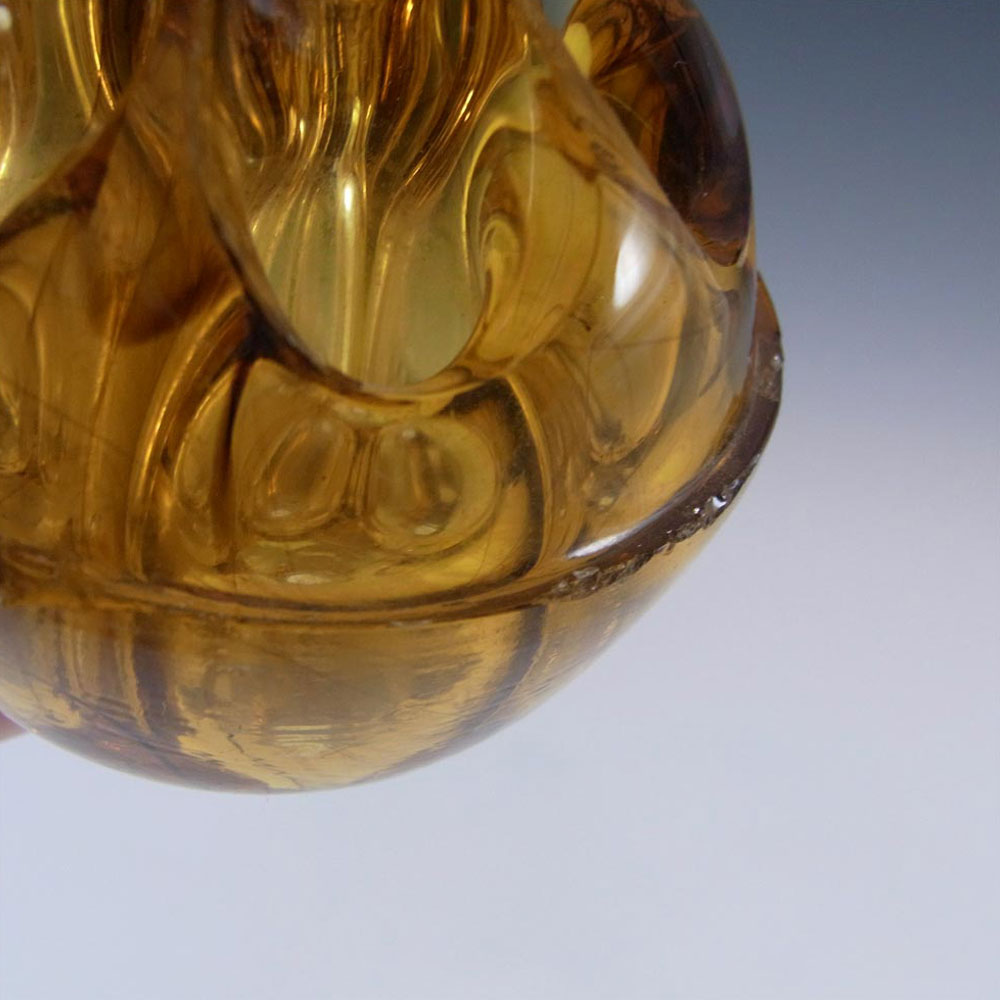 (image for) Davidson #248D Art Deco Amber Cloud Glass Flower Bowl - Click Image to Close