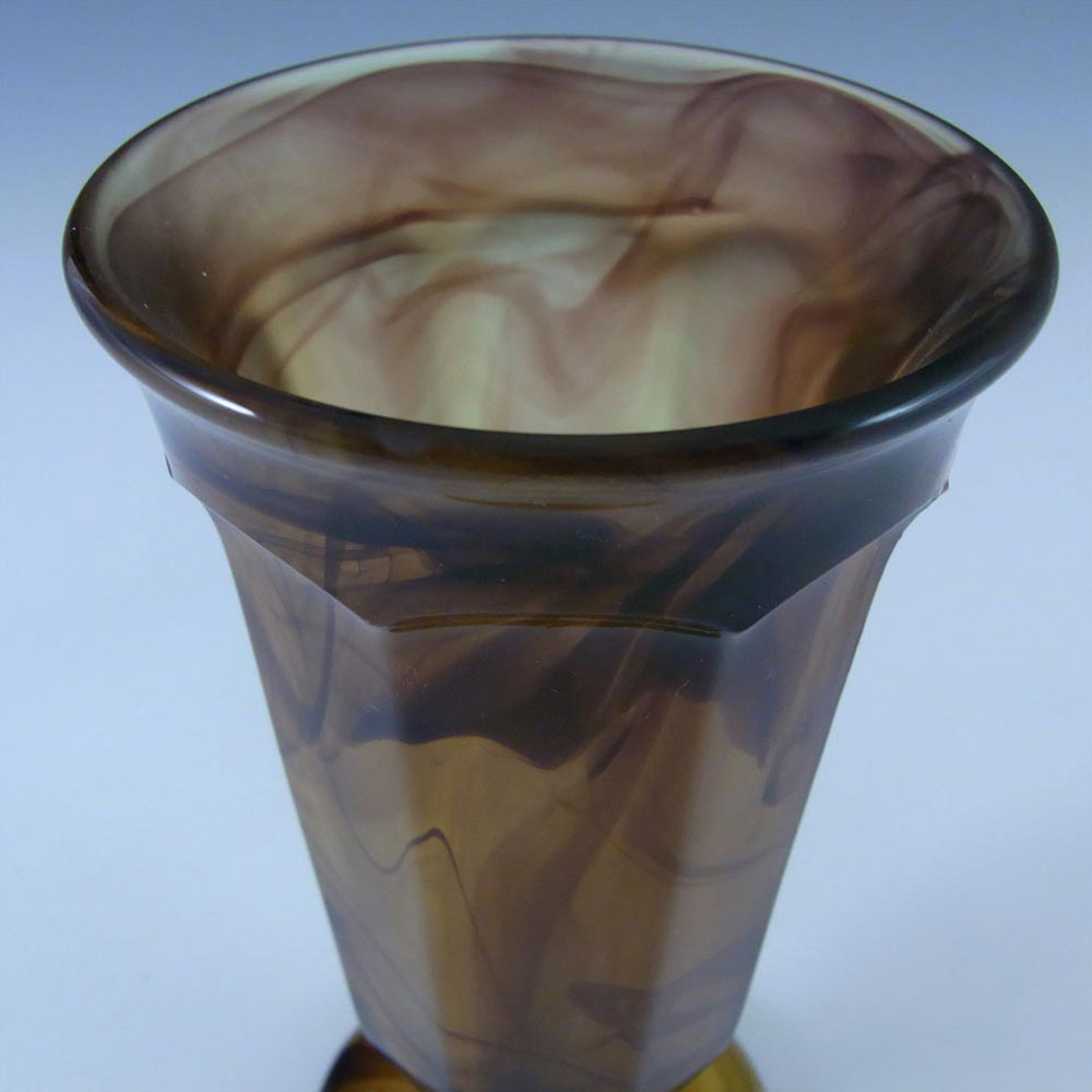 (image for) Davidson #1 British Art Deco Amber Cloud Glass Vase - Click Image to Close