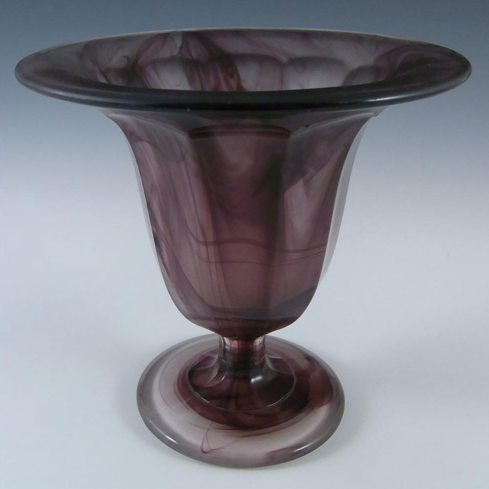 Davidson #293 British Art Deco Purple Cloud Glass Vase - Click Image to Close