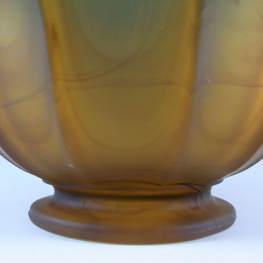 Davidson #S696F Art Deco Amber Cloud Glass Bowl - Click Image to Close