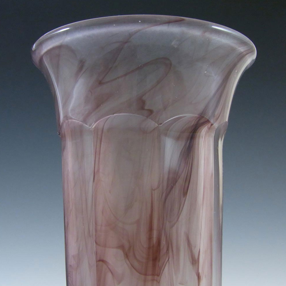 (image for) Davidson #279 Art Deco 8" Purple Cloud Glass Vase - Click Image to Close