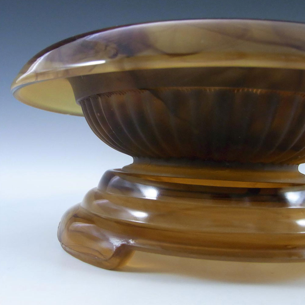 (image for) Davidson #1910SD British Art Deco Amber Cloud Glass Bowl - Click Image to Close