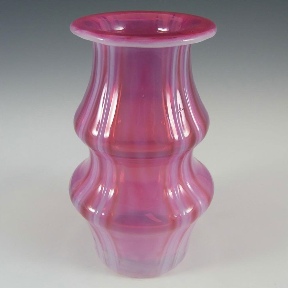 Prachen Pink + Opalescent Glass Vase - Josef Hospodka - Click Image to Close
