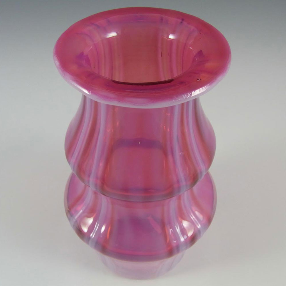 (image for) Prachen Pink + Opalescent Glass Vase - Josef Hospodka - Click Image to Close