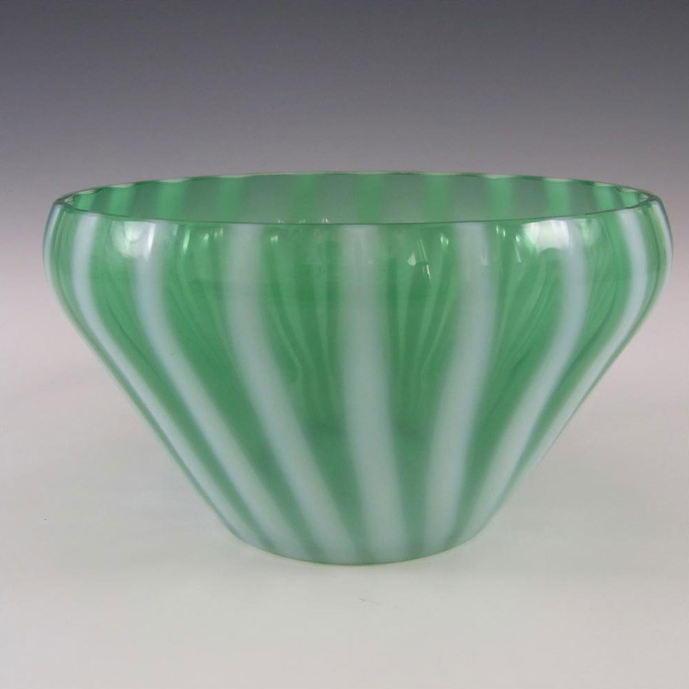 (image for) Harrachov Czech Green Opalescent Glass Bowl by Milan Metelak - Click Image to Close