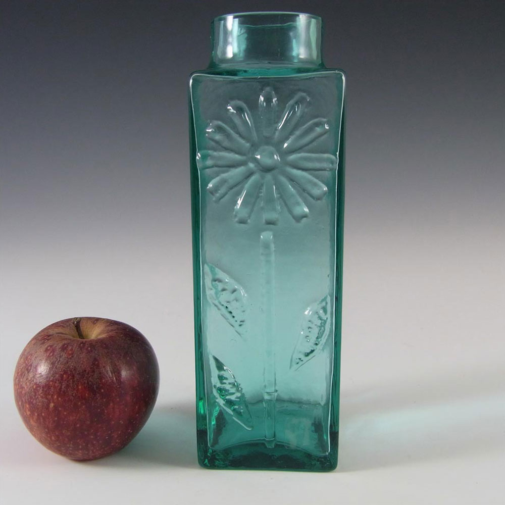 (image for) Dartington #FT59 Frank Thrower Turquoise Glass Daisy Vase - Click Image to Close