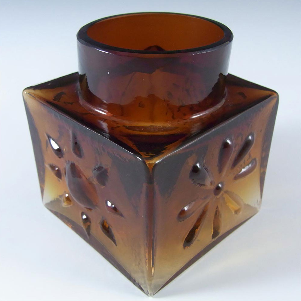 Dartington #FT2 Frank Thrower Flame Red/Amber Glass Vase - Click Image to Close
