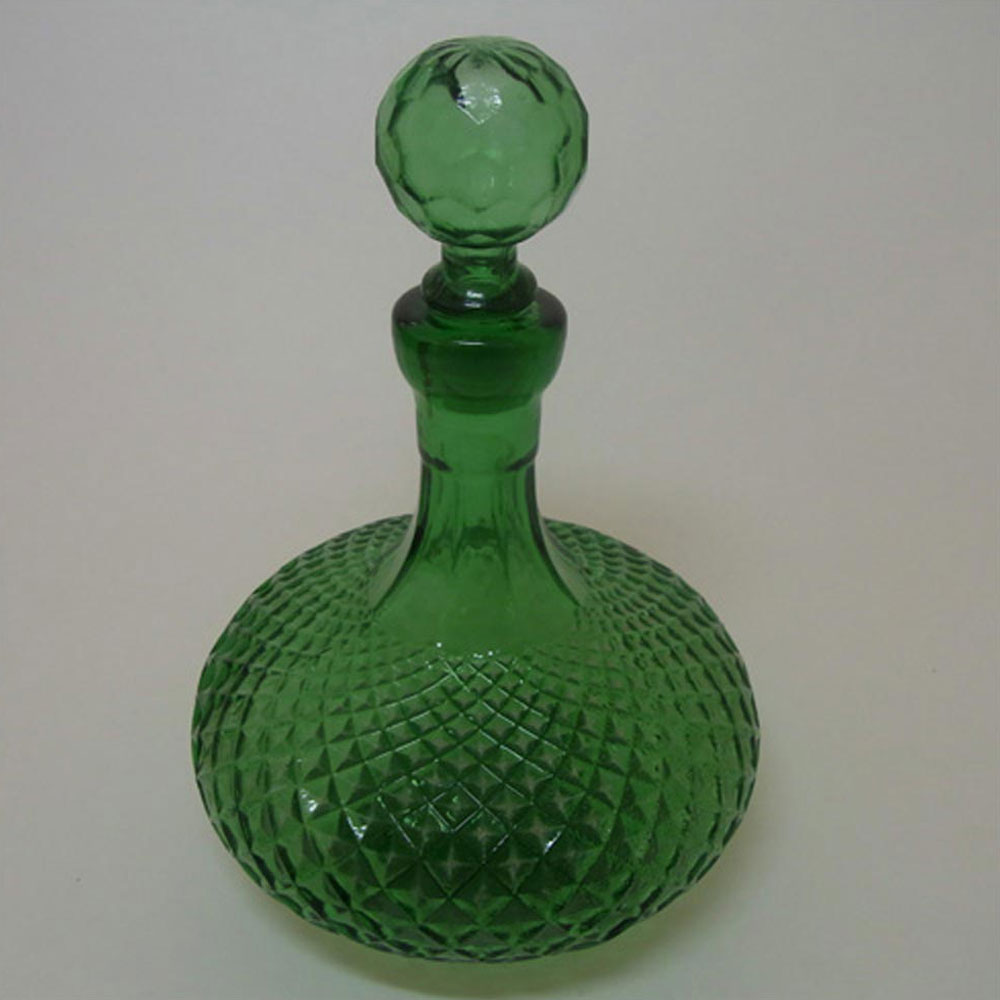 (image for) Empoli Italian Green Glass Decanter/Bottle - Marked - Click Image to Close