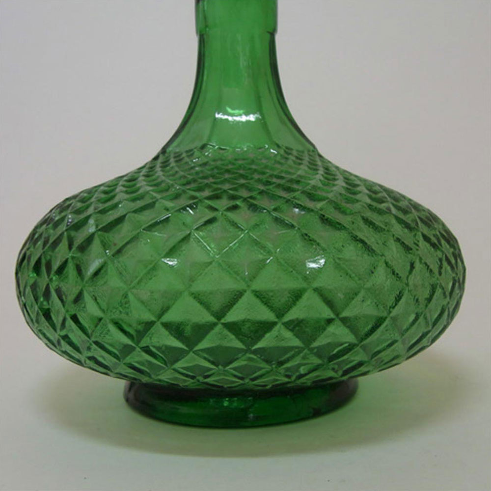 Empoli Italian Green Glass Decanter/Bottle - Marked - Click Image to Close