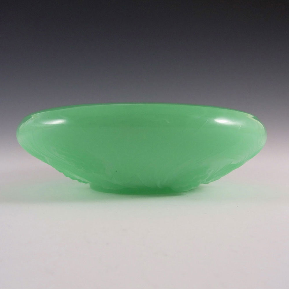 (image for) Jobling #5000 Art Deco Uranium Jade Green Glass Fircone Bowl - Click Image to Close