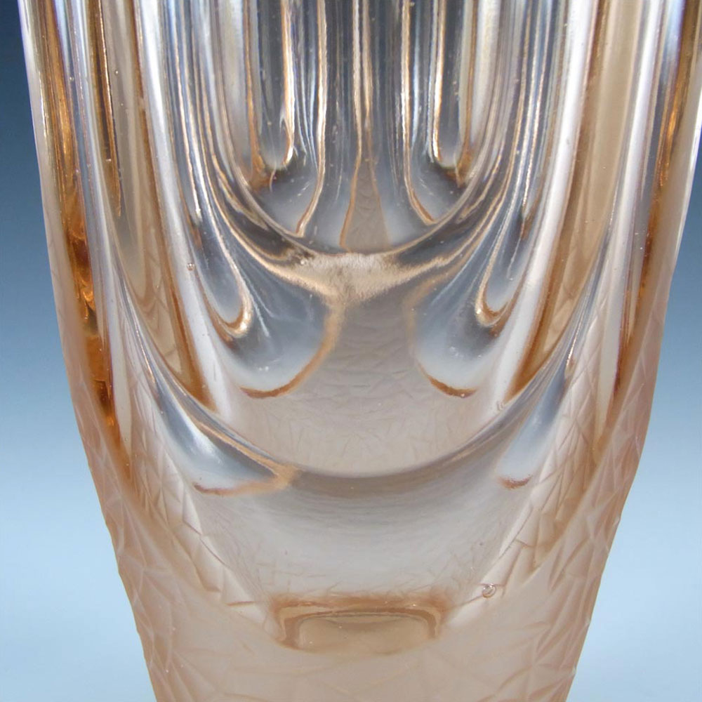 Walther & Söhne 1930's Art Deco Pink Glass 'Luxor' Vase - Click Image to Close