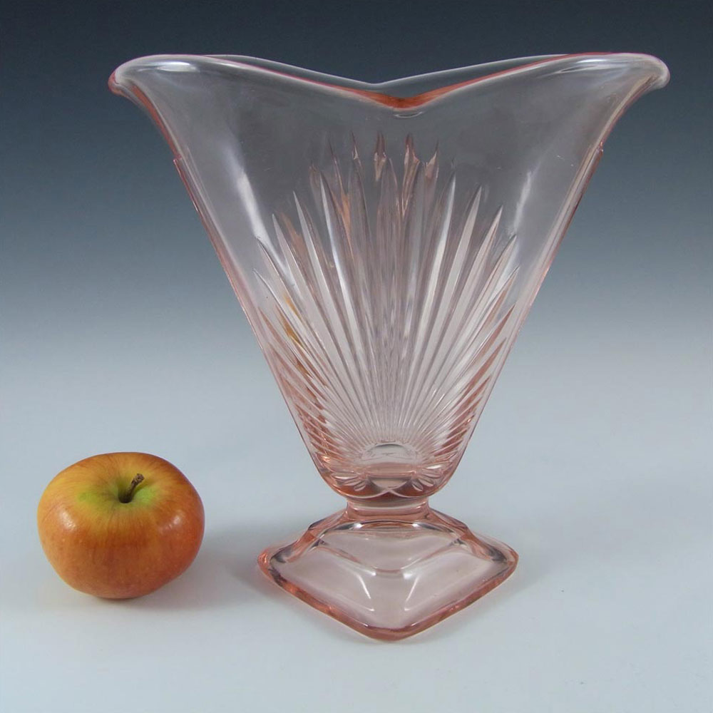 (image for) Sindorf 1930's German Art Deco Pink Glass 'Isar' Vase - Click Image to Close