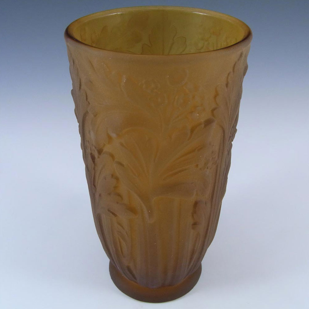 (image for) Jobling #11800 1930's Amber Art Deco Glass Celery Vase - Click Image to Close